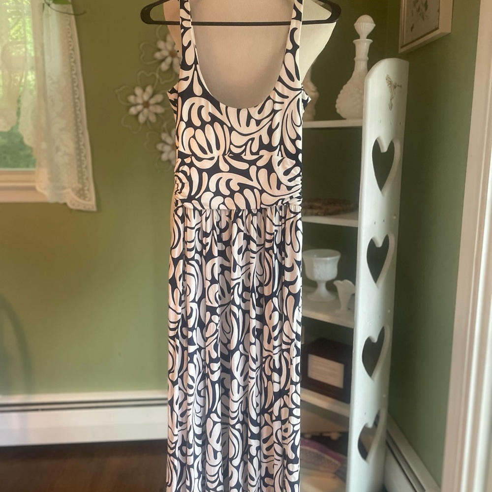 Boden Blue and White Sleeveless Maxi Sundress 2